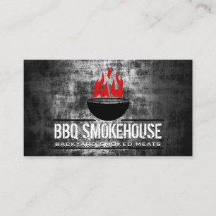 Barbecue Grill on Fire Visitkort