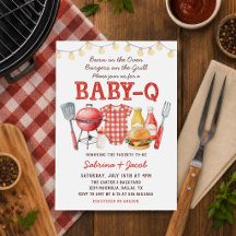 Barbecue Grillfest Baby-Q Barnkalasinbjudan