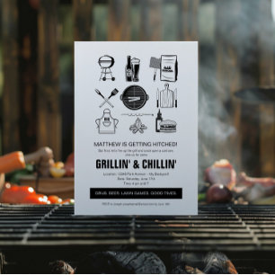 Barbecue Grillin' & Chillin Bachelor Party Inbjudningar
