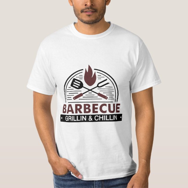 Barbecue ’Grillin & Chillin’ T Shirt (Framsida)