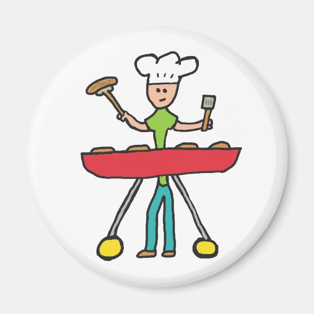 Barbecue Grillmaster BBQ Magnet (Framsidan)