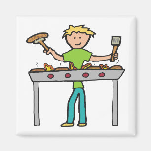 Barbecue Grillmaster BBQ Magnet