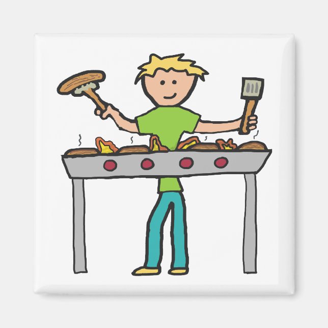 Barbecue Grillmaster BBQ Magnet (Framsidan)