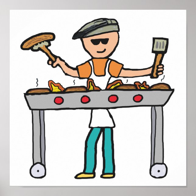 Barbecue Grillmaster BBQ Poster (Framsidan)