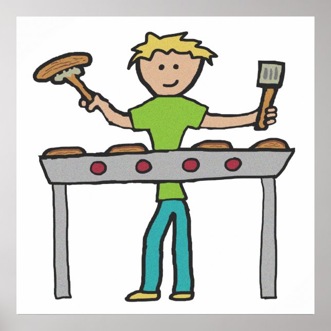 Barbecue Grillmaster BBQ Poster (Framsidan)