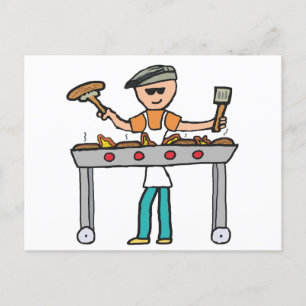 Barbecue Grillmaster BBQ Vykort