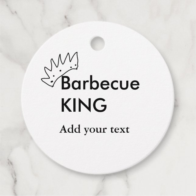 Barbecue kung lägg till namn manar köksbakverk i gåvor etiketter (Framsida)