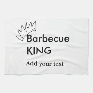 Barbecue kung lägg till namn manar köksbakverk i kökshandduk