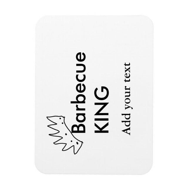 Barbecue kung lägg till namn manar köksbakverk i magnet (Vertikal)