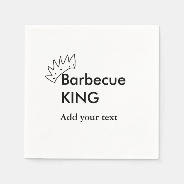 Barbecue kung lägg till namn manar köksbakverk i pappersservett (Framsidan)