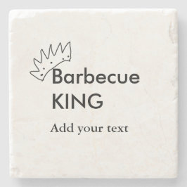 Barbecue kung lägg till namn manar köksbakverk i stenunderlägg