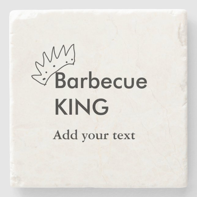 Barbecue kung lägg till namn manar köksbakverk i stenunderlägg (Framsidan)