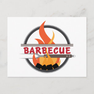 Barbecue Logotyp Vykort