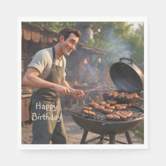 Barbecue Man Birthday Pappersservett