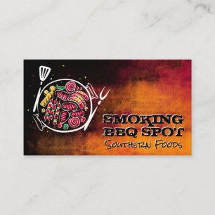 Barbecue Mat Illustrations Restaurang Visitkort