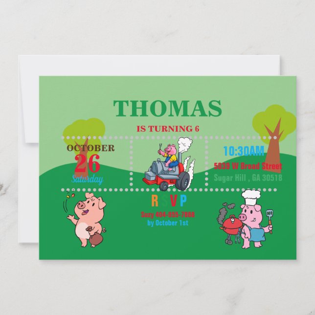 Barbecue Party-inbjudan Inbjudningar (Framsida)