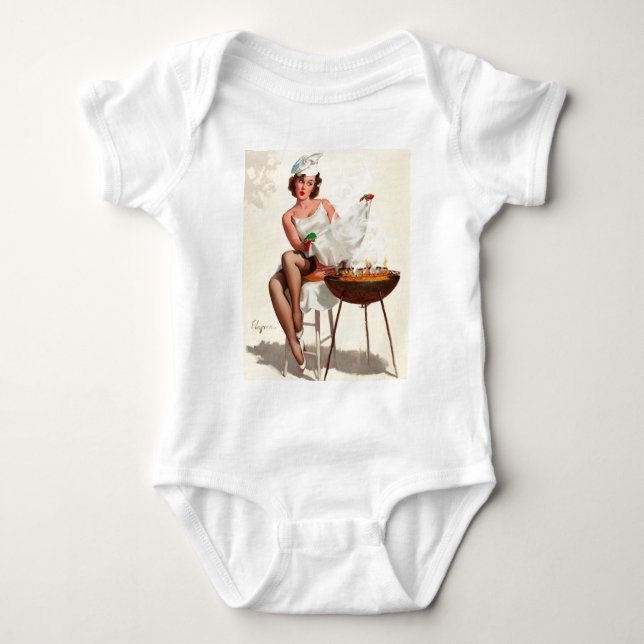 Barbecue Pin-Up Girl T-shirt (Framsida)
