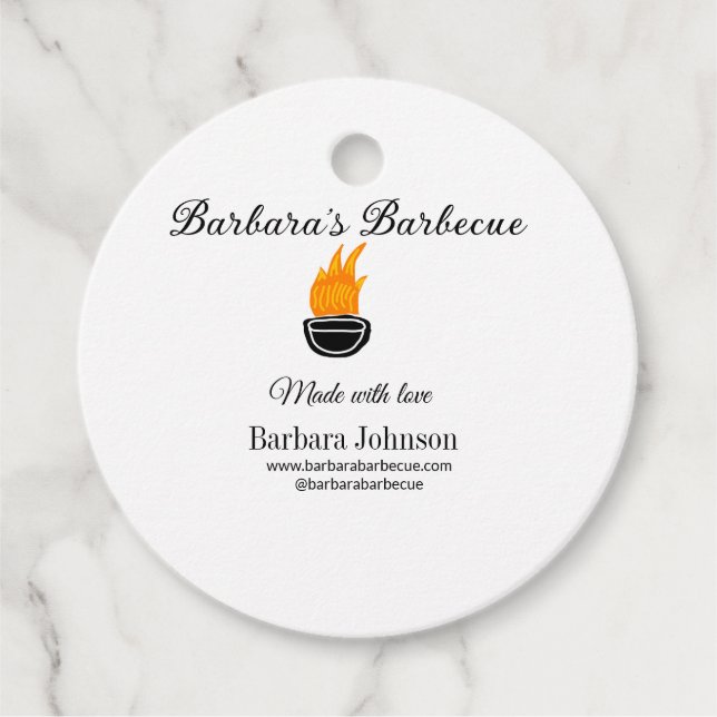 Barbecue restaurangköks-social webbplats på webbpl gåvor etiketter (Framsida)