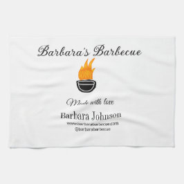 Barbecue restaurangköks-social webbplats på webbpl kökshandduk