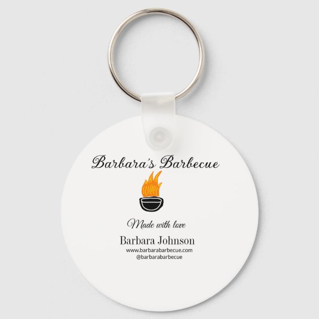 Barbecue restaurangköks-social webbplats på webbpl nyckelring (Framsida)