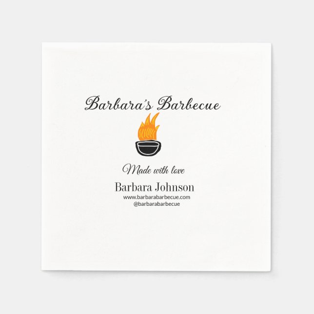 Barbecue restaurangköks-social webbplats på webbpl pappersservett (Framsidan)