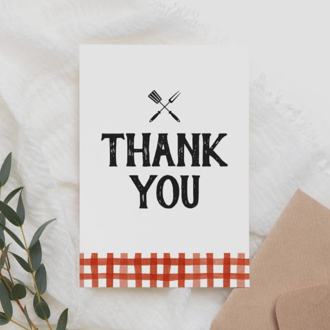 Barbecue Shower för baby Q Barbecue Tack Kort (Skapare uppladdad)