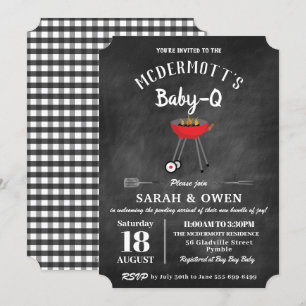 Barbecue-skuvret baby-Q BBQ Party i Inbjudningar