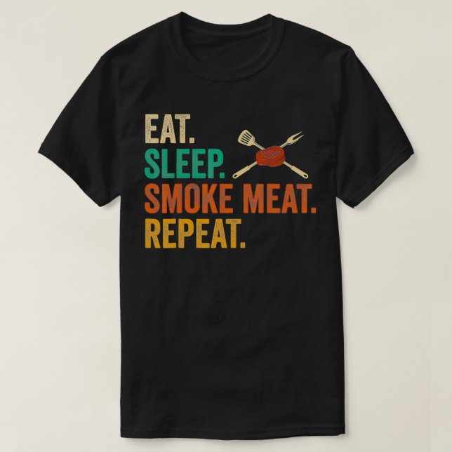 Barbecue Smoke Kött BBQ T Shirt (Design framsida)