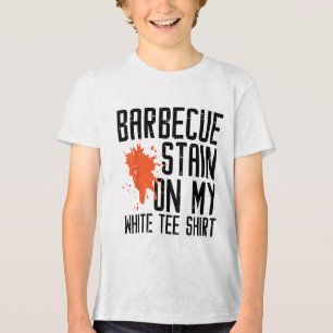 Barbecue Stain på min vita Tee Funny Bbq Kött Mana
