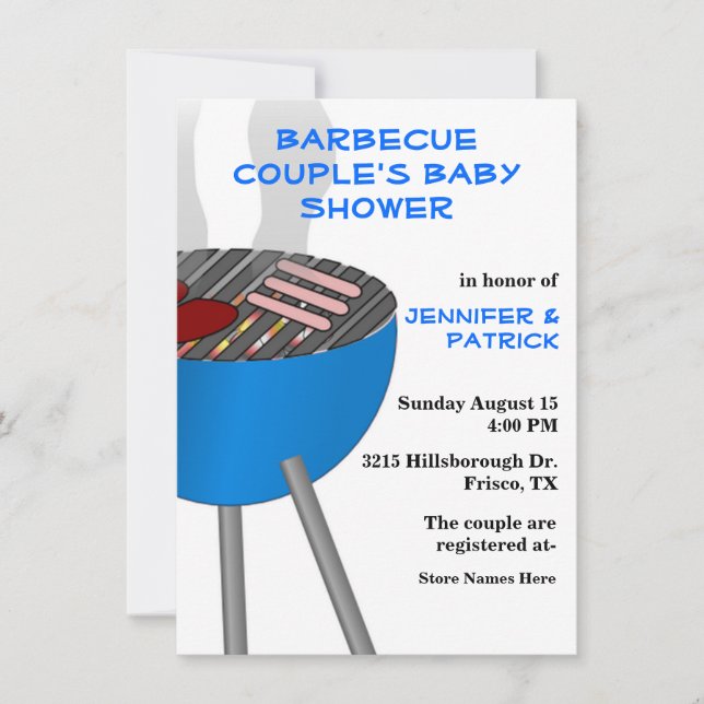 Barbecue Thenzes Couples's Baby Shower-inbjudan Inbjudningar (Framsida)