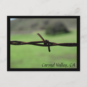 Barbed Wire Fence Carmel Valley, CA Postcard Vykort