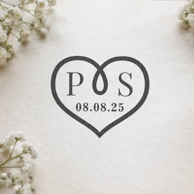 Barbed Wire Frame Heart Wedding Initial Monogram Stämpel (Skapare uppladdad)