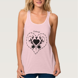 Barbed Wire Heart Black Spades Thunder_Cove Linne Med Racerback