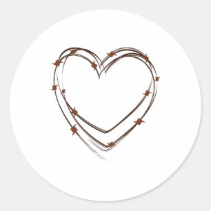 Barbed Wire Heart Runt Klistermärke