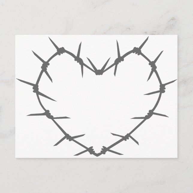 Barbed Wire Heart Vykort (Framsida)