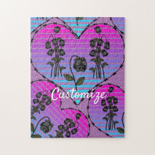 Barbed Wire Heart Wilted Black Ro Thunder_Cove Pussel (Vertikal)