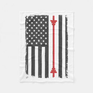 Barbell Amerikansk Flagga Gym Tröja Usa Motivation Fleecefilt