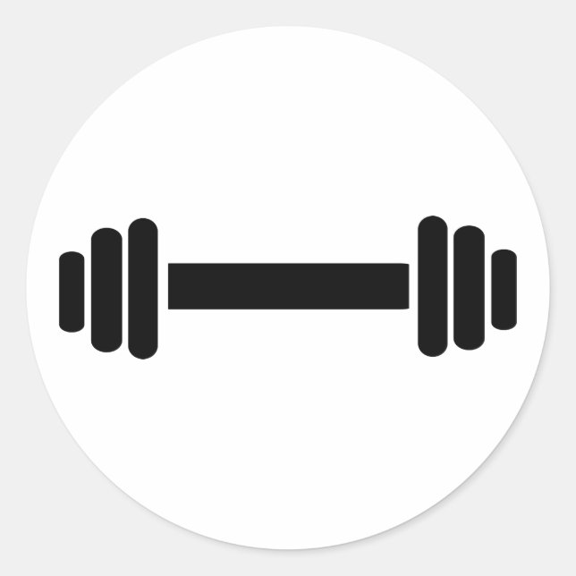 Barbell - Bodybuilding Runt Klistermärke (Framsida)