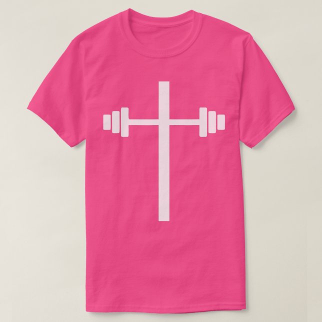 Barbell Dumbbell Kor Christian Jesus Gym Workout T Shirt (Design framsida)