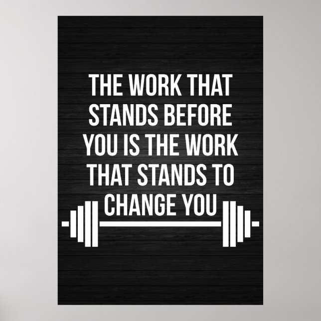 Barbell Inspirational Ord - Workout Motivational Poster (Framsidan)