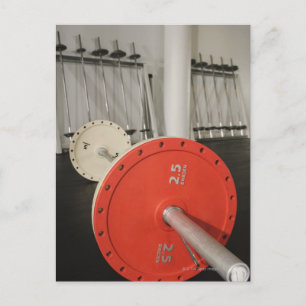 Barbell på gym vykort
