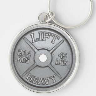 Barbell Plate - Hiss Heavy Rund Silverfärgad Nyckelring