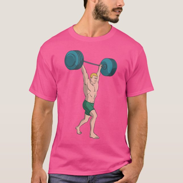 Barbell Weight Lyft T Shirt (Framsida)