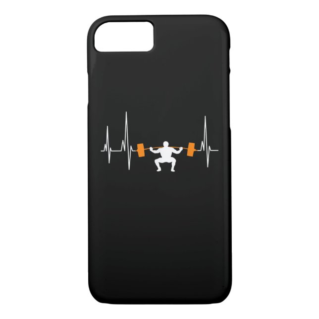 Barbell Weightlift Heartslag Bodybuilding Case-Mate iPhone Skal (Baksida)