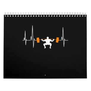 Barbell Weightlift Heartslag Bodybuilding Kalender