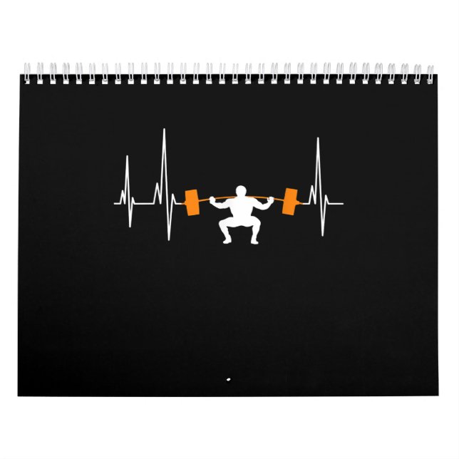 Barbell Weightlift Heartslag Bodybuilding Kalender (Omslag)
