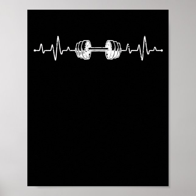 Barbell Weightlift Heartslag Bodybuilding Poster (Framsidan)