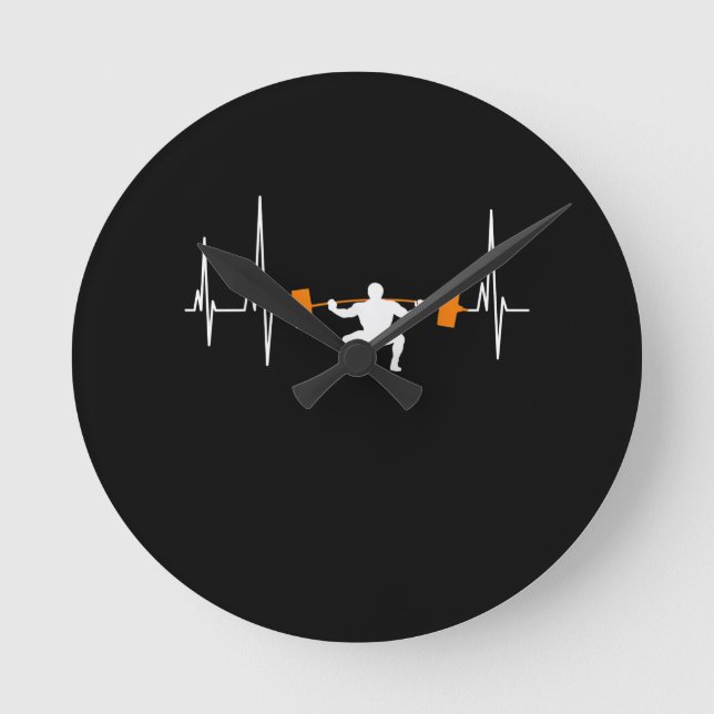 Barbell Weightlift Heartslag Bodybuilding Rund Klocka (Framsida)