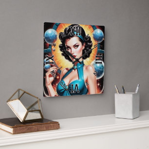 Barbenheimer Retro Fusion atomålder Mode Fyrkantig Klocka