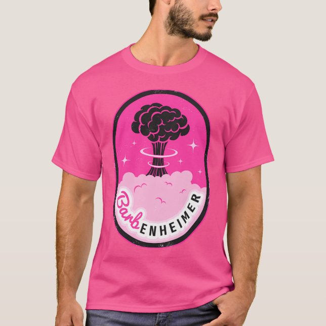 Barbenheimer, svart och Shock rosa T Shirt (Framsida)